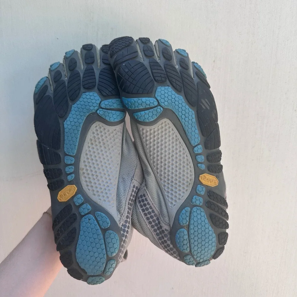 Vibram FiveFingers W356 Barefoot Shoes Grey Blue Toe Sneakers Size 41